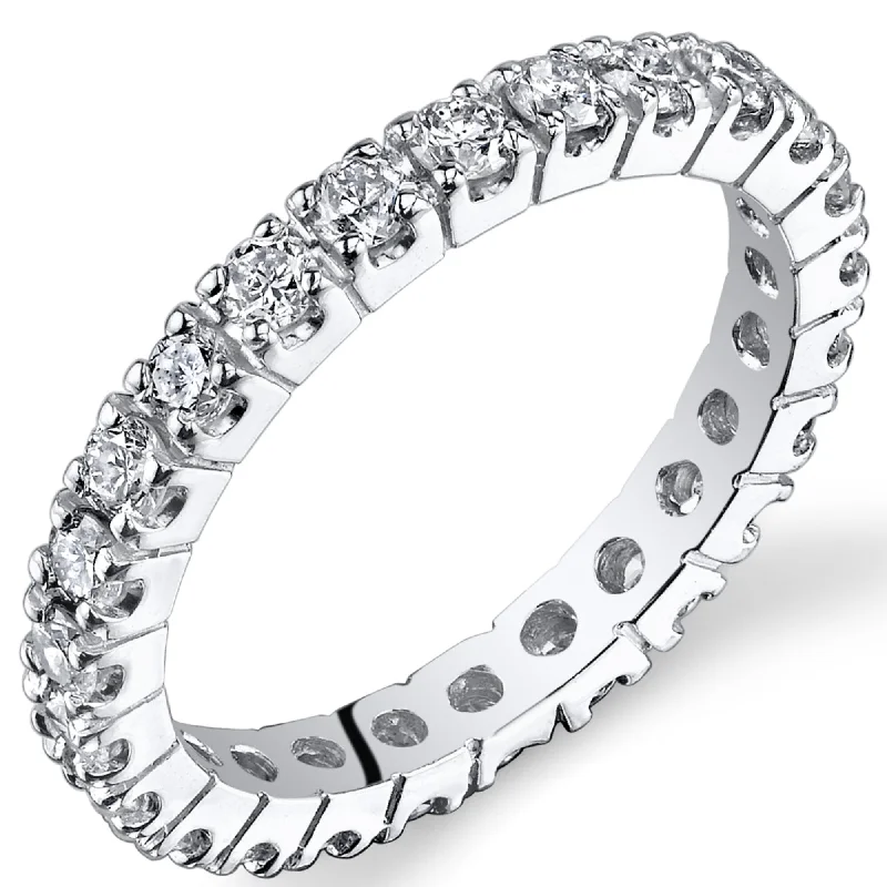 1 ct Lab Grown Diamond Eternity Ring in 14K White Gold