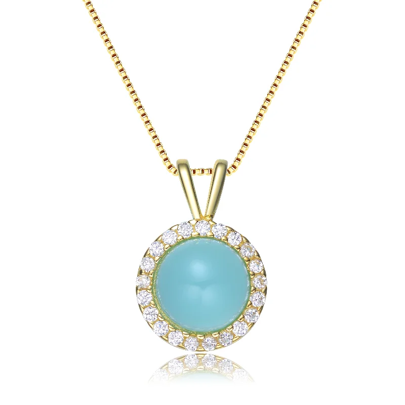 14k  Gold Plated sterling silver Turquoise  Pendant