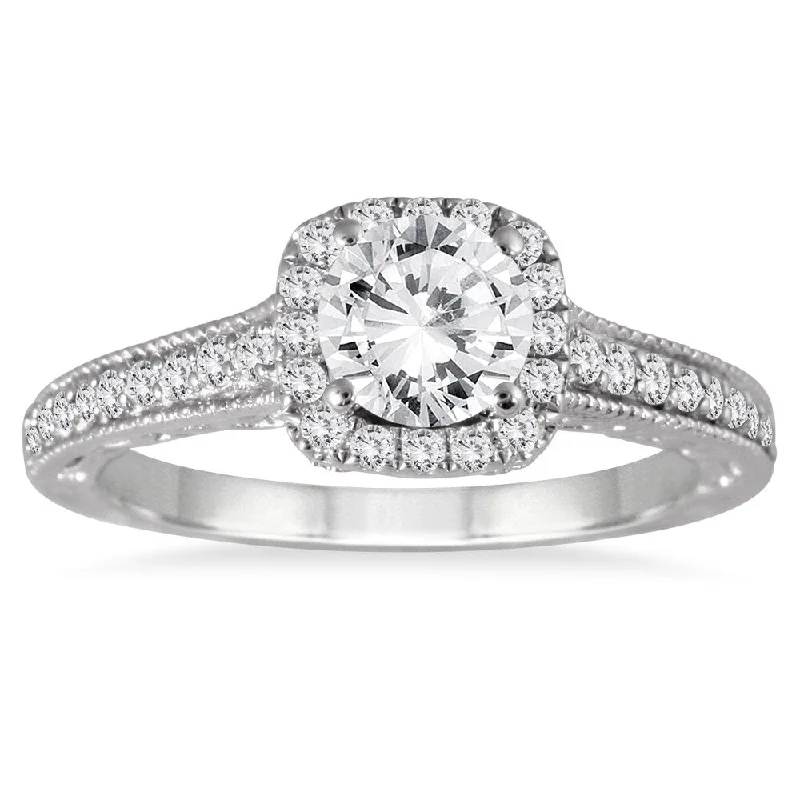 14k White Gold 1 3/8ct TDW Diamond Engagement Ring