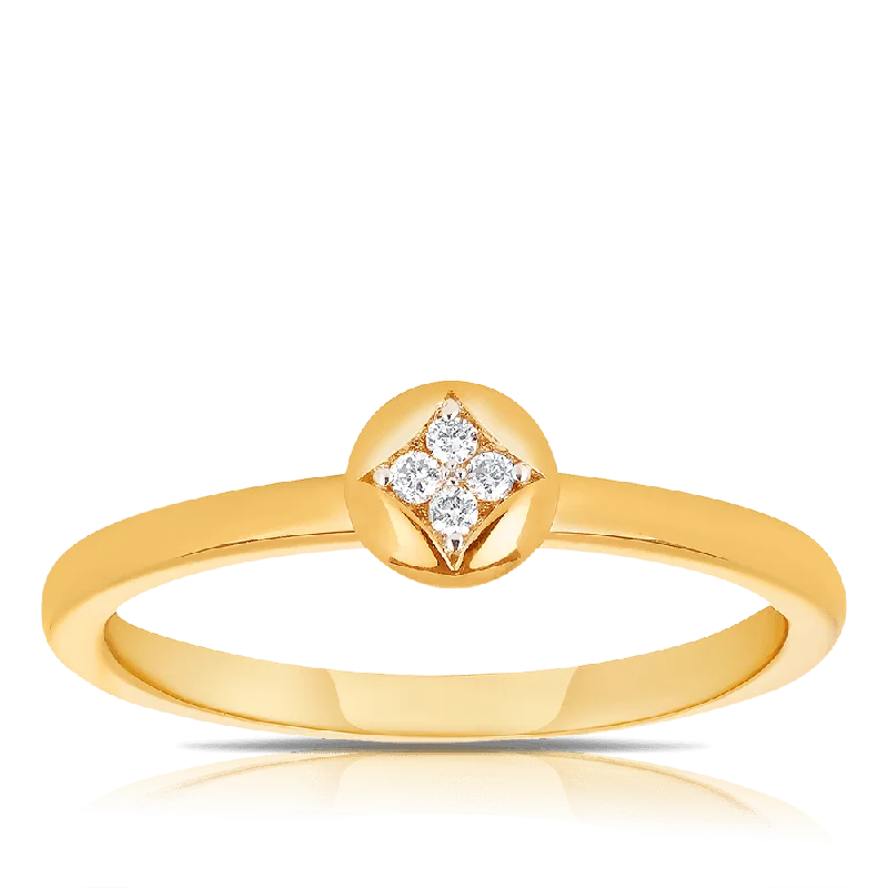 Diamond Stacker Ring in 9ct Yellow Gold