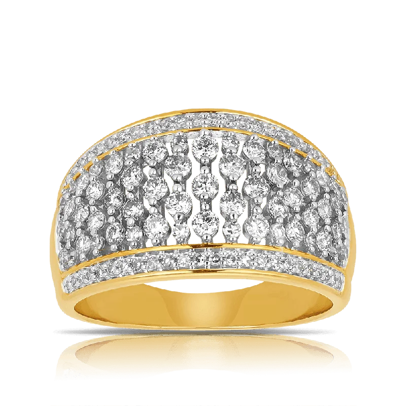 Diamond Dress Ring in 9ct Yellow Gold