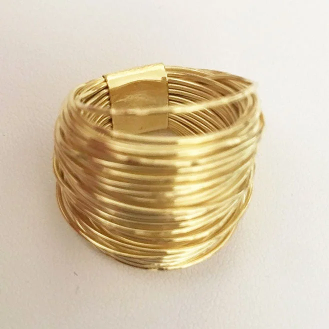 18K Gold Plated Wire Wrapped Ring