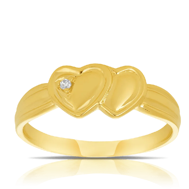 Children's Diamond Signet Ring in 9ct Yellow Gold