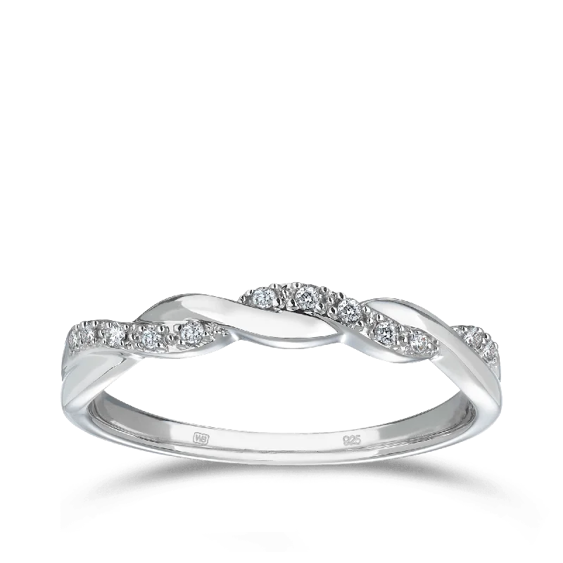 I Treasure® Diamond Twist Ring in Sterling Silver