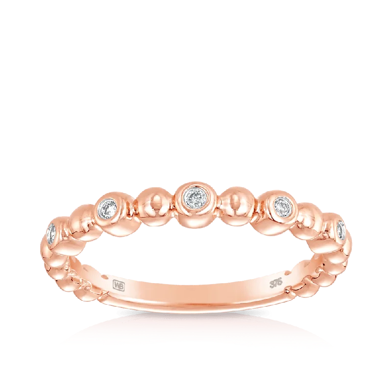 I Will Diamond Stacker Ring in 9ct Rose Gold