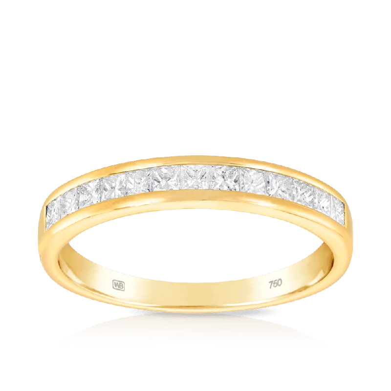 Channel Set Diamond Band Ring in 18ct Yellow Gold