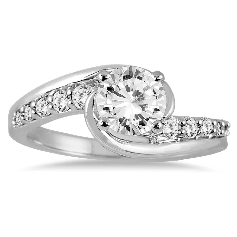 AGS Certified 1 1/4 Carat TW Diamond Engagement Ring in 14K White Gold (J-K Color, I2-I3 Clarity)