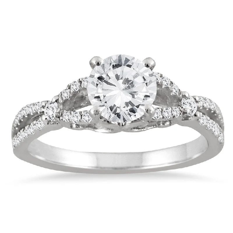 AGS Certified 1 1/4 Carat TW Diamond Engagement Ring in 14K White Gold (J-K Color, I2-I3 Clarity)