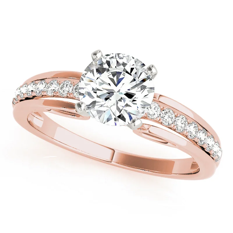 Auriya 14k Rose Gold Lab Grown Round Diamond Engagement Ring 0.50 to 5.00 ct. tw. (F-G VS)