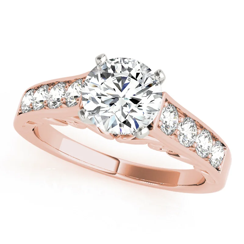 Auriya 14k Rose Gold Lab Grown Round Diamond Engagement Ring 0.50 to 5.00 ct. tw. (F-G VS)