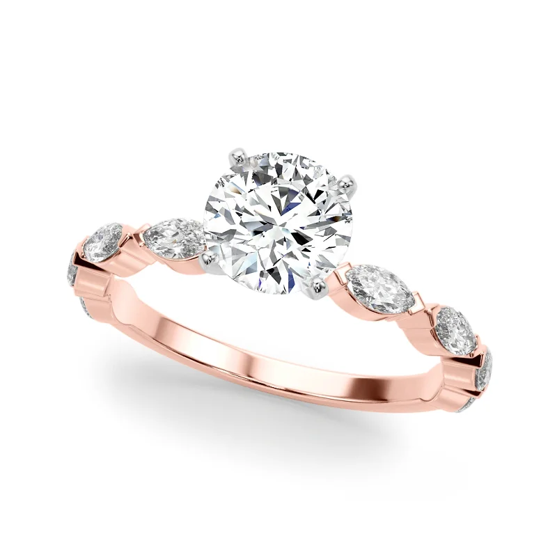 Auriya 14k Rose Gold Lab Grown Round Diamond Engagement Ring 0.50 to 5.00 ct. tw. (F-G VS)