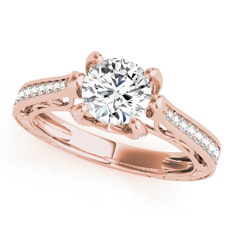 Auriya 14k Rose Gold Lab Grown Round Diamond Engagement Ring 0.50 to 5.00 ct. tw. (F-G VS)