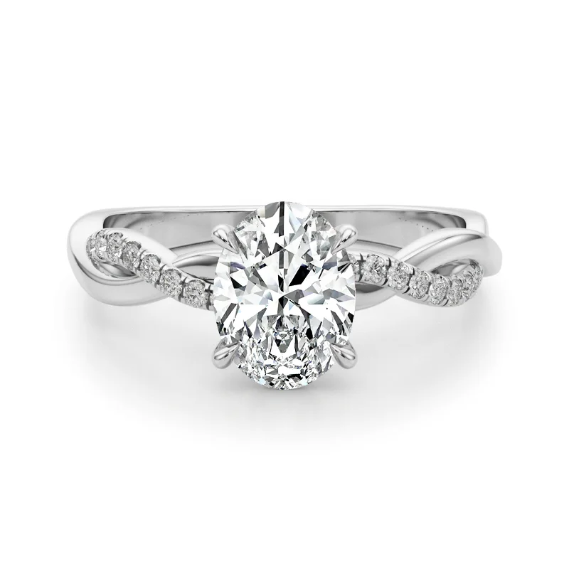 Auriya 14k White Gold Lab Grown Oval Diamond Engagement Ring 0.50 to 5.00 ct. tw. (F-G VS)