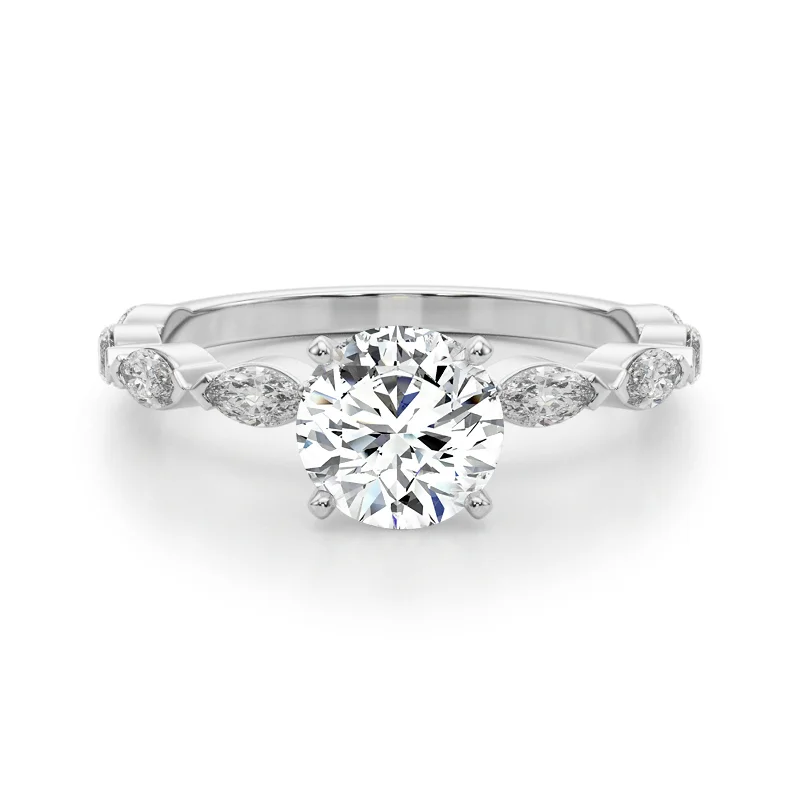 Auriya 14k White Gold Lab Grown Round Diamond Engagement Ring 0.50 to 5.00 ct. tw. (F-G VS)