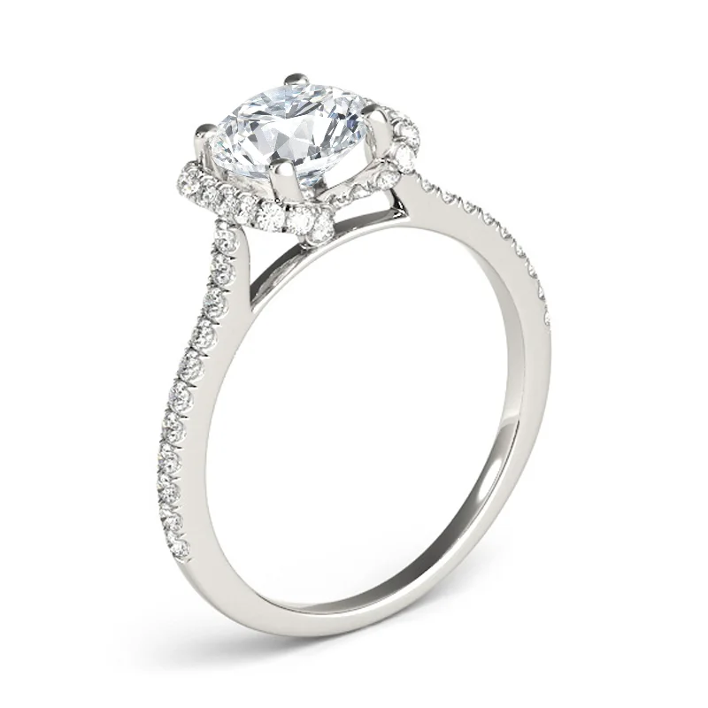 Auriya 14k White Gold Lab Grown Round Diamond Halo Engagement Ring 0.50 to 5.00 ct. tw. (F-G VS)