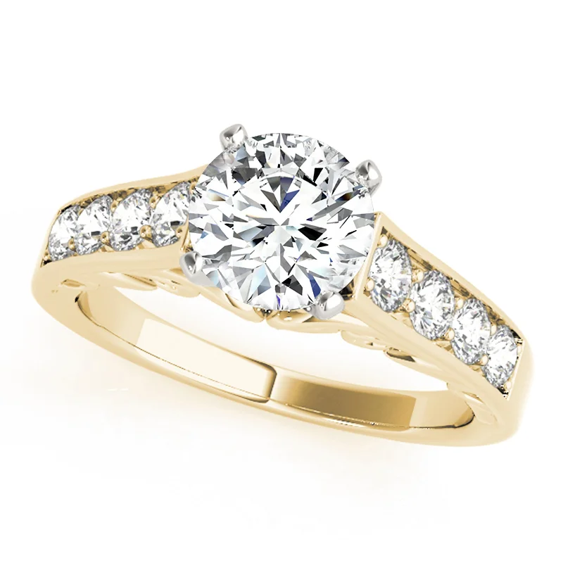 Auriya 14k Yellow Gold Lab Grown Round Diamond Engagement Ring 0.50 to 5.00 ct. tw. (F-G VS)