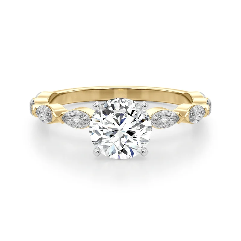 Auriya 14k Yellow Gold Lab Grown Round Diamond Engagement Ring 0.50 to 5.00 ct. tw. (F-G VS)