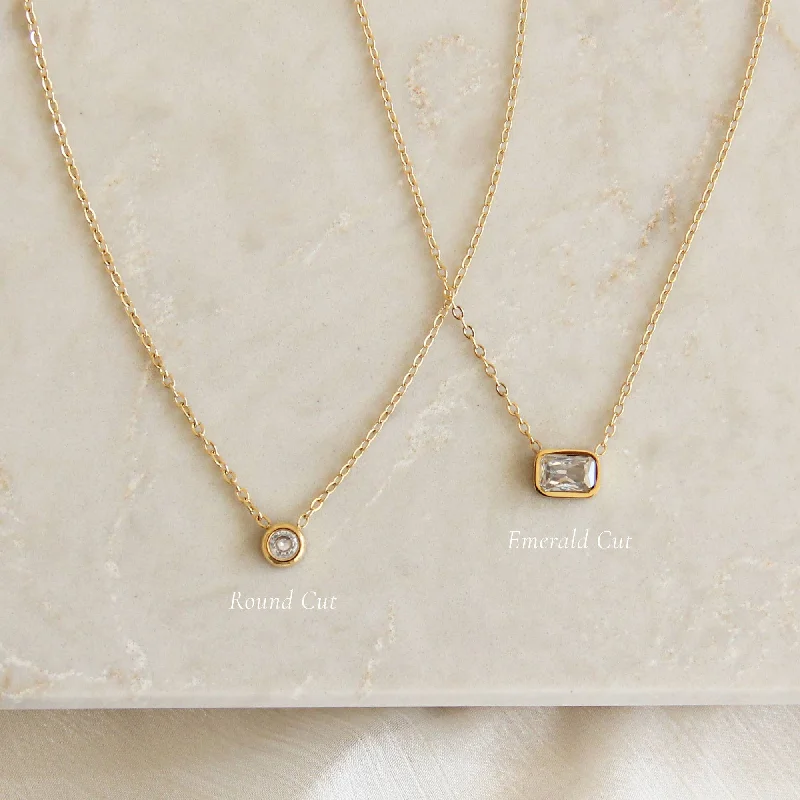 Gold Bezel Stone Necklace