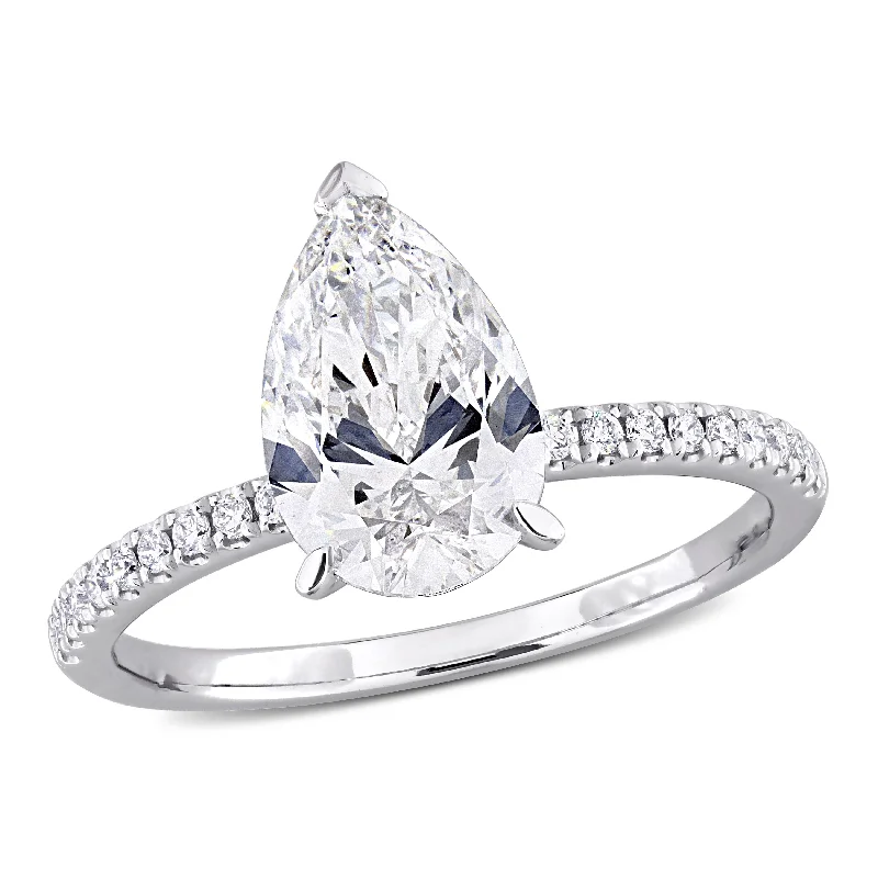 Created Forever 2 1/6ct TW Pear-Shape Lab-Grown Diamond Engagement Ring in 14k White Gold