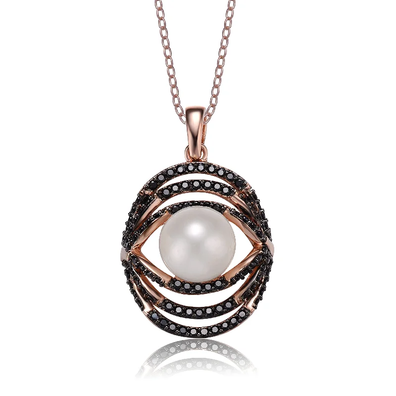 Béatrice Black Eye Round Pearl Pendant