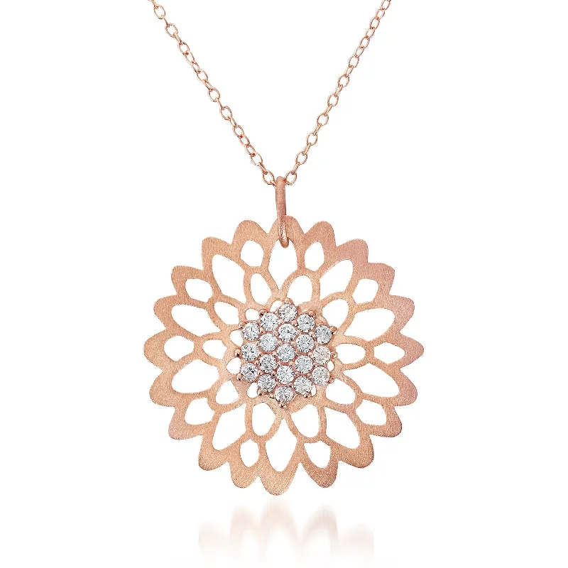 Clarisse Brushed Flower Shape Pendant