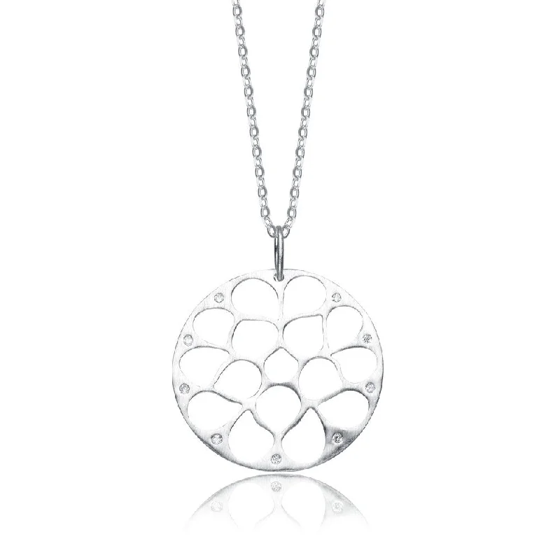 Coralie Matte Brushed Filigree Pendant