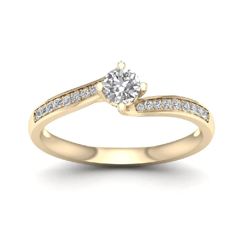 De Couer 1/3ct TDW Diamond Bypass Engagement Ring - Yellow