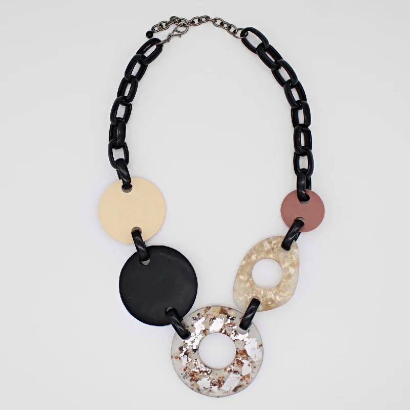 Devin Chunky Link Black and Taupe Necklace