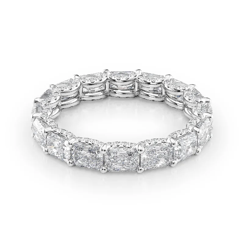 2.3ct East West Radiant U Pave Prong Eternity