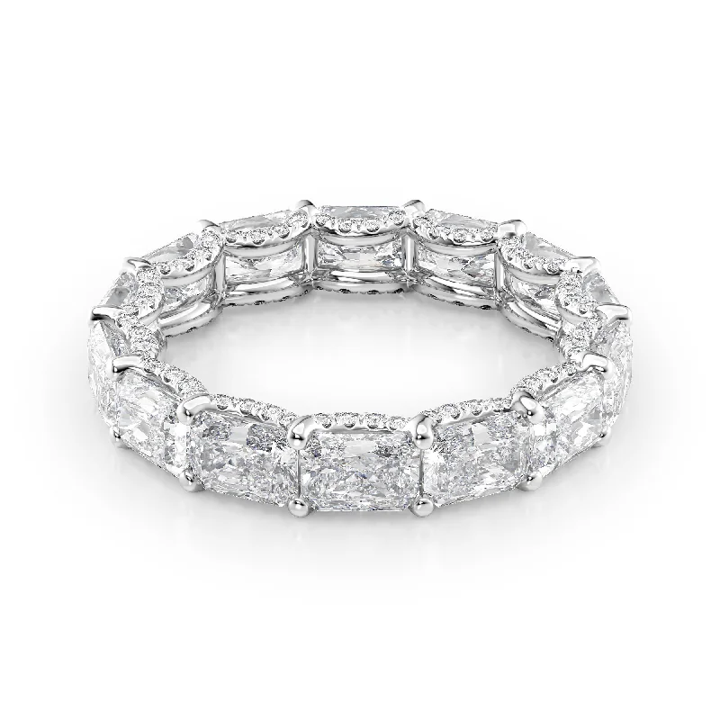 4.3ct East West Radiant U Pave Prong Eternity