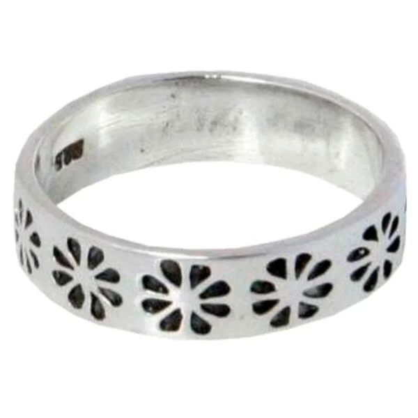 Handmade Sterling Silver 'Daisy Shadow' Band (Thailand)