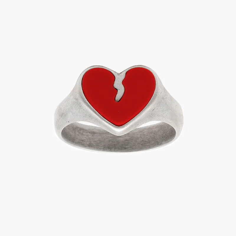 Heartbreak Red Carnelian Sterling Silver Ring