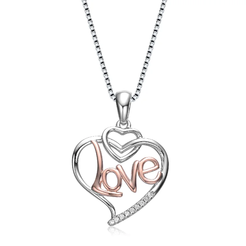 Love Heart Two Tone Pendant