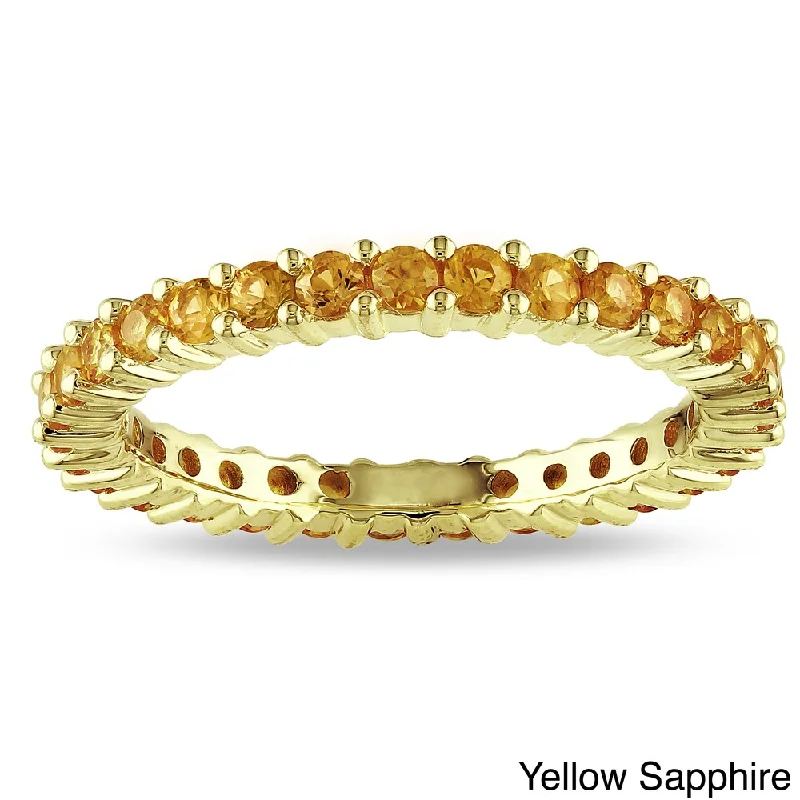 Miadora 14k Gold Gemstone Stackable Eternity Ring