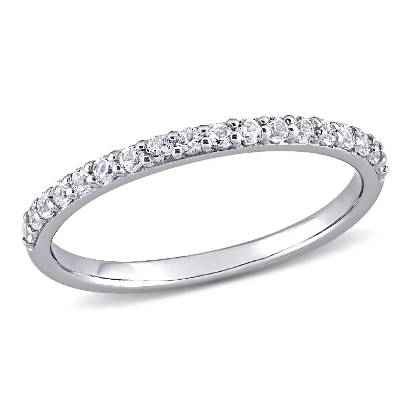 Mimi & Max 3/8ct TGW Created White Sapphire Anniversary Band in 10k White Gold