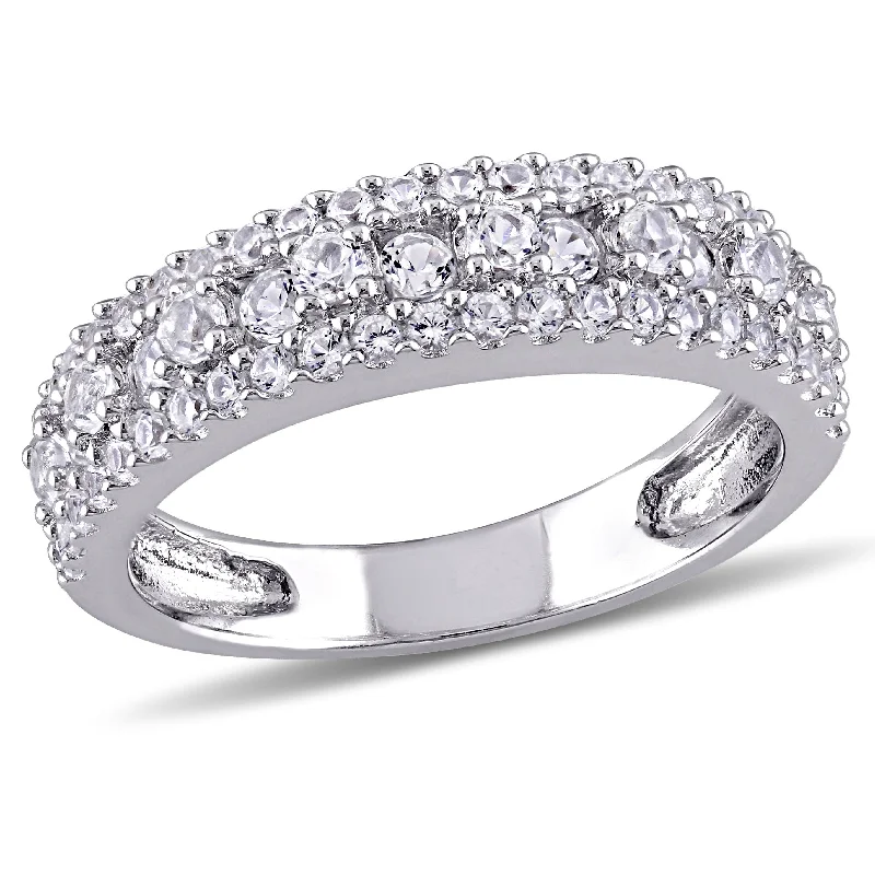 Mimi & Max Created White Sapphire Anniversary Band in Sterling Silver