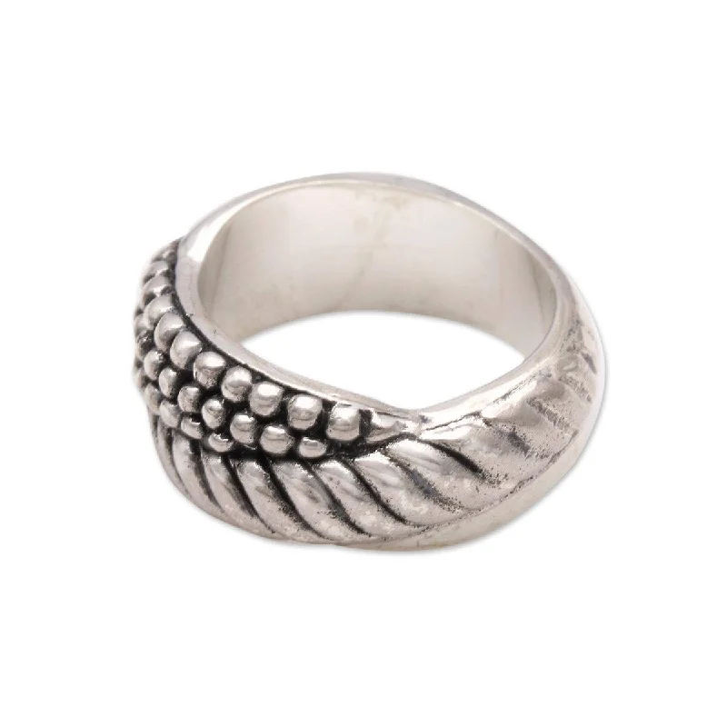 NOVICA Fantastic Dots, Sterling silver band ring