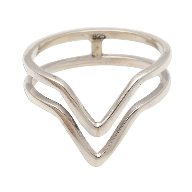 NOVICA Shining Progress, Sterling silver band ring