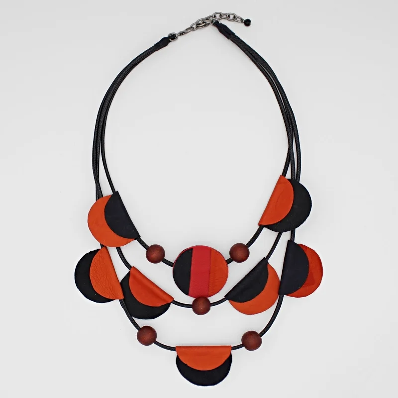 Orange Verona Leather Necklace