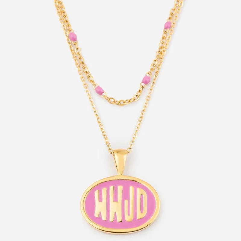 Pink WWJD Necklace Set