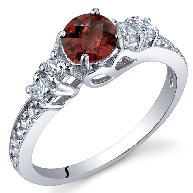 Sterling Silver 0.5 ct Garnet Birthstone Ring