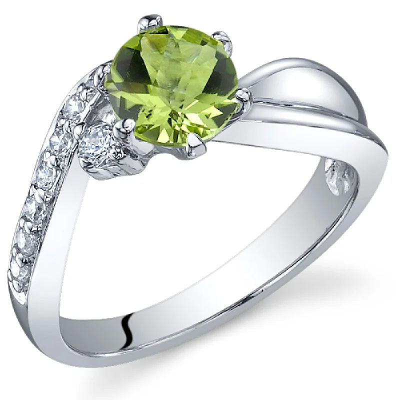 Sterling Silver 0.75 ct Peridot Birthstone Ring