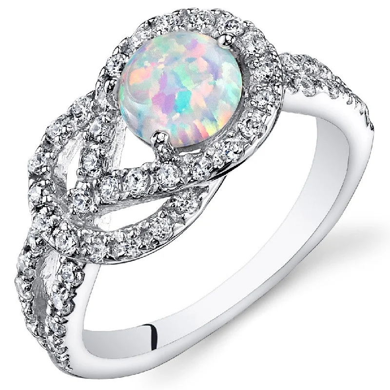 Sterling Silver 0.75 ct White Opal Ring