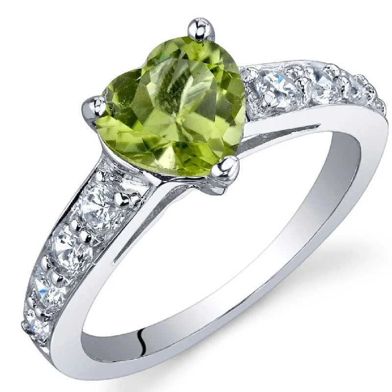 Sterling Silver 1.25 ct Peridot Birthstone Ring