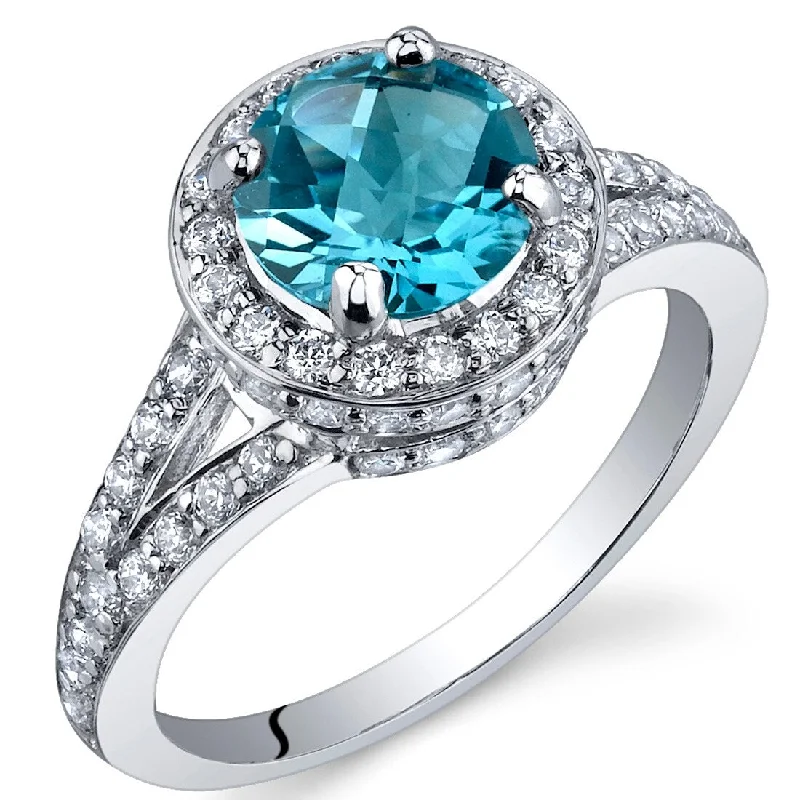 Sterling Silver 1.5 ct Swiss Blue Topaz Birthstone Ring