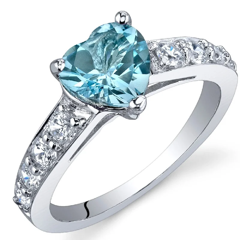 Sterling Silver 1.5 ct Swiss Blue Topaz Promise Ring