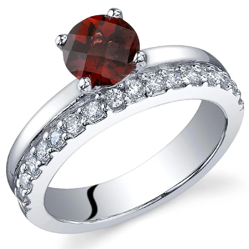 Sterling Silver 1 ct Garnet Promise Ring