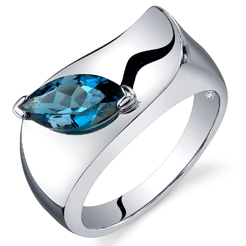 Sterling Silver 1 ct London Blue Topaz Solitaire Ring