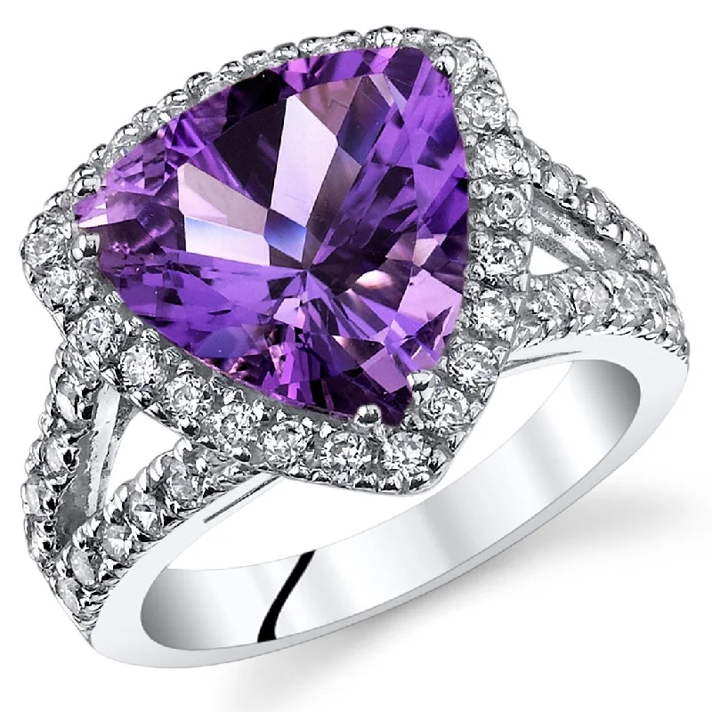 Sterling Silver 3.75 ct Amethyst Cocktail Ring