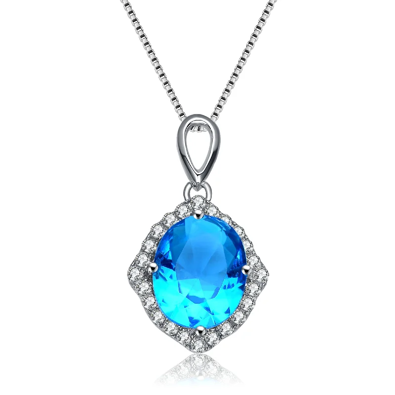 Provence Blue Pendant Necklace